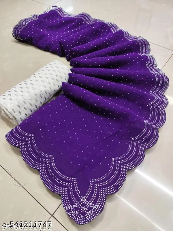 High_Quality_Fabric_Stones_Saree_New_Collection_Georgette_Saree_Best_Quality