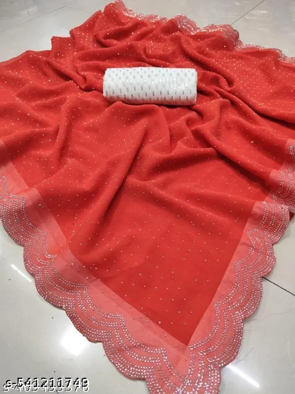 High_Quality_Fabric_Stones_Saree_New_Collection_Georgette_Saree_Best_Quality