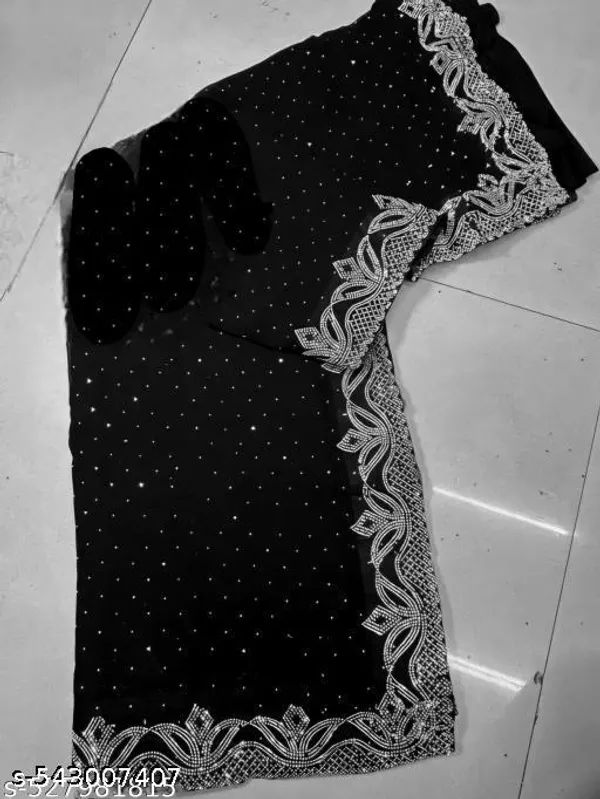 Trending_New_Georgette_Silk_Saree_With_Beads_And_Stone_Work_Border_Lace_And_Fancy_Unstiched_Blouse