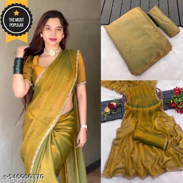 Classy_Look_Rich_Chiffon_Spectacular_Fendy_Crush_Saree_With_Blouse_Collocation_Saree_For_Women_Women_Sari_Festive_Saree_Wedding_Saree_For_Women