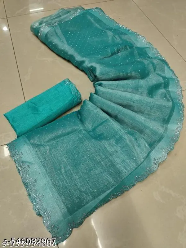 Jimmy_Chu_Organza_Sarees_Designer_Organja_Sarees_Party_Wear_Stone_Saree_New_Collection_Stone_Work_Sarees_Stone_Wala_Saree