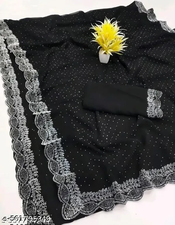 Women_S_Georgette_Handloom_Work_Saree_With_Separate_Blouse_Piece