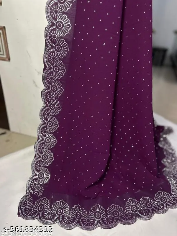 Jivika_Attractive_Gerogette_Fancy_Saree_With_Hand_Wrok