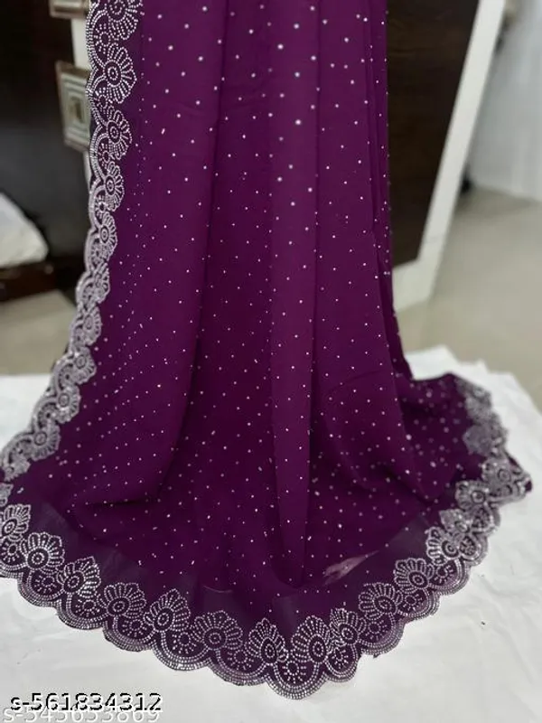 Jivika_Attractive_Gerogette_Fancy_Saree_With_Hand_Wrok