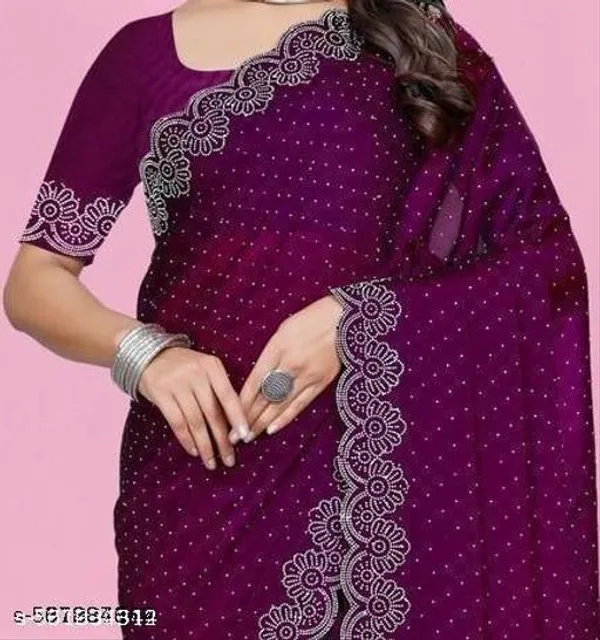 Jivika_Attractive_Gerogette_Fancy_Saree_With_Hand_Wrok