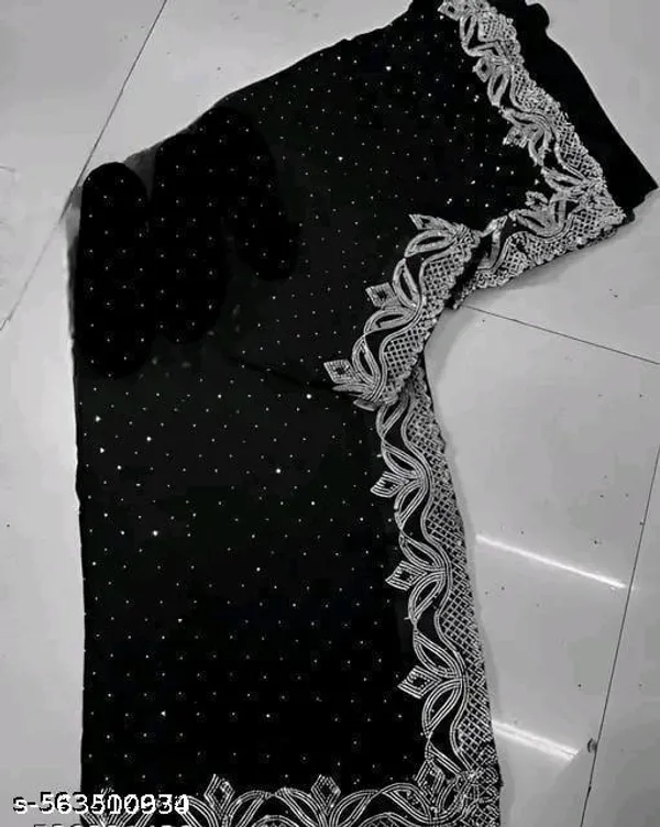 Women_S_Georgette_Silk_Stone_Work_Saree_For_Festival_Party_Wedding_With_Unstitched_Blouse_Piece