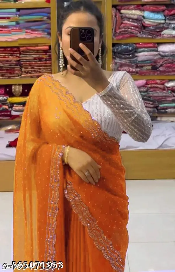 Womens_New_Bollywood_Party_Fancy_Saree_Designer_Chiffon_Saree_Womens_New_Bollywood_Party_Fancy_Soft_Tissue_Silk_Embelished_Lace_Work_Saree_With_Blouse_Saree_For_Womens
