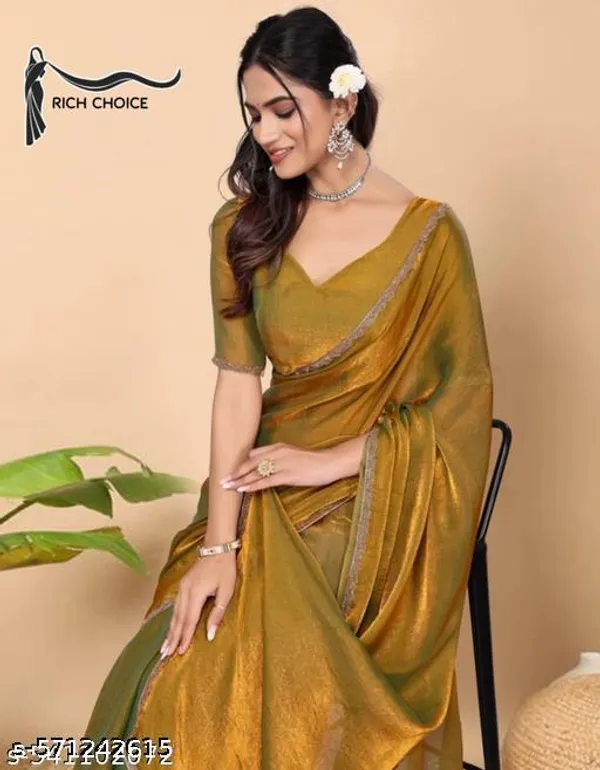 Gold_Two_Tone_Lace_Border_Saree