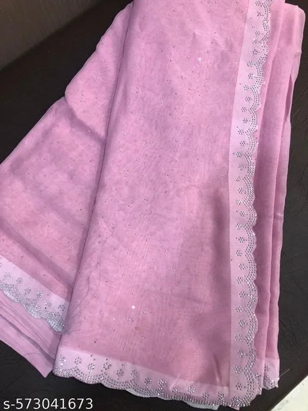 Heavy_Stone_Work_Cut_Work_Embellished_Saree_With_Running_Blouse_Party_Wear_Saree_Wedding_Saree_Hot_Fix_Georgette_Febric