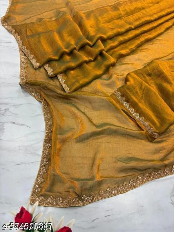 Chiffon_Golden_Colour_Cadbury_Boder_Fendy_Fabric