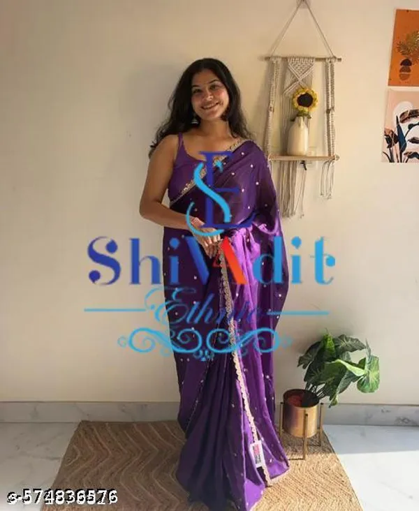 Trending_Beautiful_Georgette_Embroidery_Worked_Lace_Saree_With_Blouse_Piece