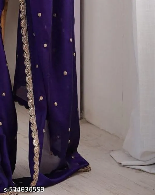 Trending_Beautiful_Georgette_Embroidery_Worked_Lace_Saree_With_Blouse_Piece