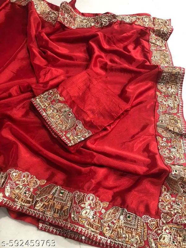 Women_S_Embroidered_Fancy_Saree_Red_Sareeembroidered_Elegant_Teal_Color_Sreee_With_Blouse_Saree_For_Women_Trending_Saree_For_Women_Bollywood_Stylish_Fancy_Party_Wear_Wedding_Festive_Bridal_Sari_Saree_For_Women