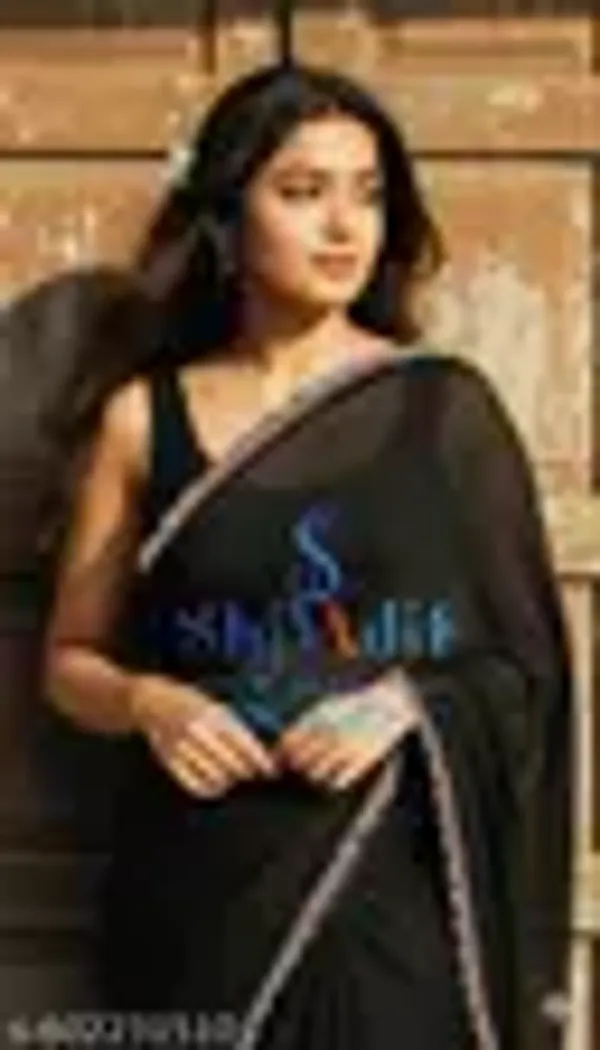 Embroidered_Lace_Bollywood_Chiffon_Georgette_Saree_Black