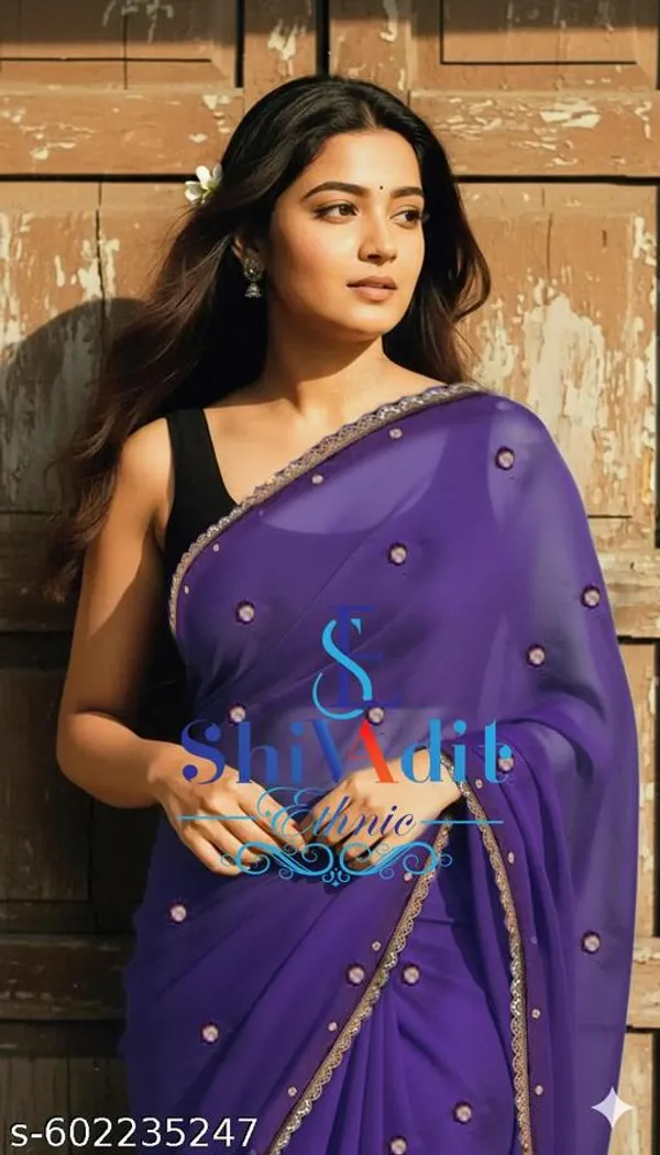 Embroidered_Bollywood_Georgette_Saree_Purple