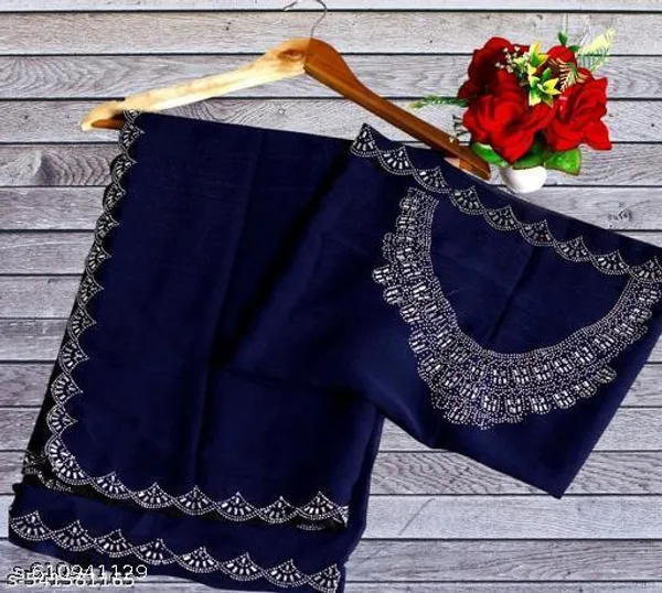 New_Trendy_Georgatte_Saree_Cut_Work_Fancy_Border_Saree