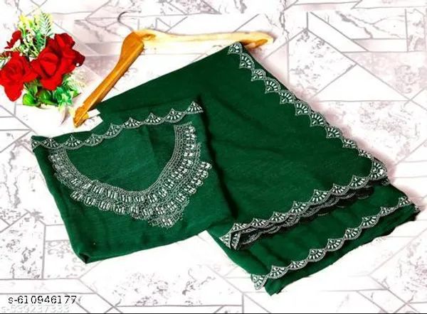 New_Trending_Bollywood_Georgatte_Saree_With_Hotfix_Siroski_Daimond_And_Cutwork_Border_Fancy_Plain_Saree_Sari_Beads_Stones_Saree