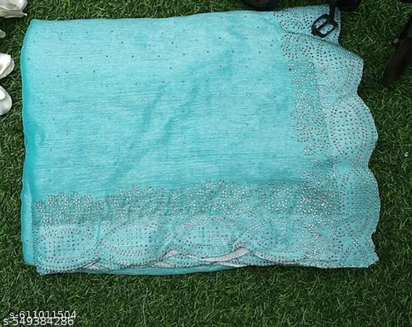 Fancy_Jimmy_Choo_Organza_Saree_With_Swarovski_Work_Lightweight_Party_Wear_Saree_Fabric_With_Blouse_Piece_Swarovski_Work_Saree_In_Party_Wear_Indian_Saree_With_Moti_Warck_Minimam_Border_Design_Fancy_Saree_For_Women_Peral_Work_Stylish_Modern_Look