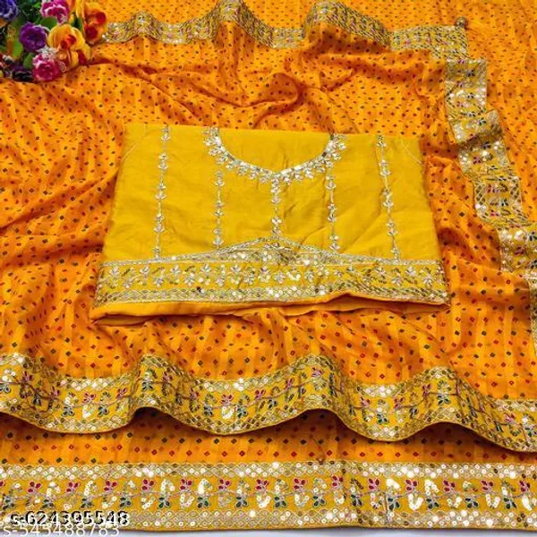 Fency_Disener_Georgette_Pretty_Sarees_With_New_Fency_Border_With_Blouse_Piece