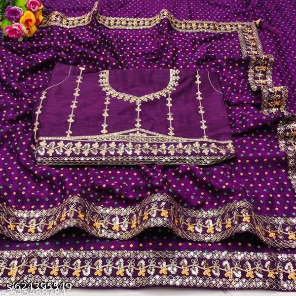 Fency_Disener_Georgette_Pretty_Sarees_With_New_Fency_Border_With_Blouse_Piece