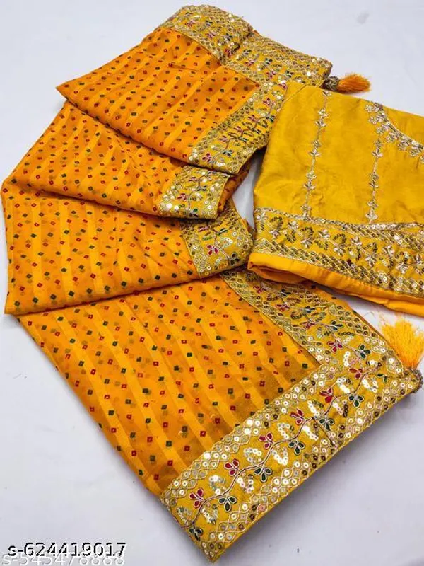 Fency_Disener_Georgette_Pretty_Sarees_With_New_Fency_Border_With_Blouse_Piece