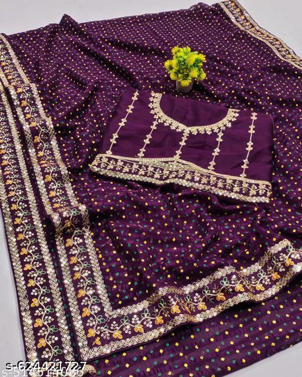 Fency_Solo_Soft_Silk_Disener_Georgette_Pretty_Sarees_With_New_Fency_Hevy_Work_Border_And_Blouse