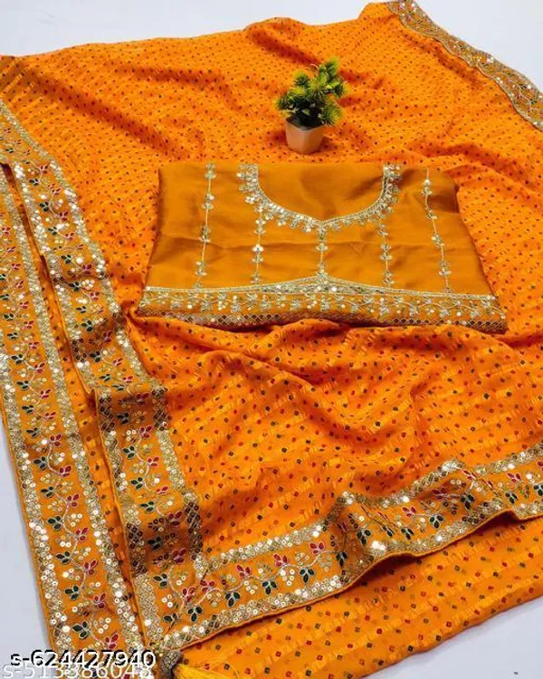 Fancy_Designer_Georgette_Pretty_Sarees_With_New_Fency_Border_With_Blouse_Piece