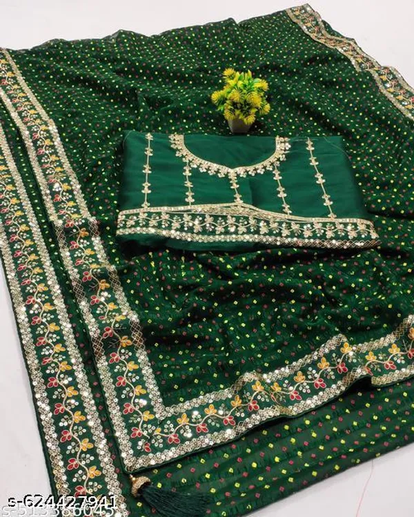 Fancy_Designer_Georgette_Pretty_Sarees_With_New_Fency_Border_With_Blouse_Piece