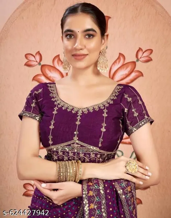 Fancy_Designer_Georgette_Pretty_Sarees_With_New_Fency_Border_With_Blouse_Piece