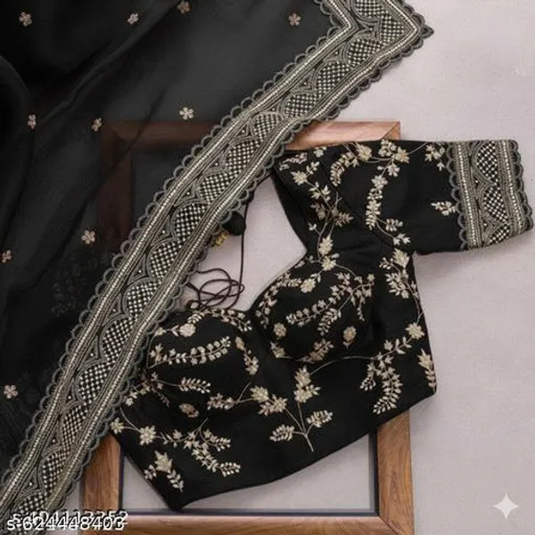 Fency_Disener_Georgette_Pretty_Sarees_With_New_Fency_Border_With_Blouse_Piece