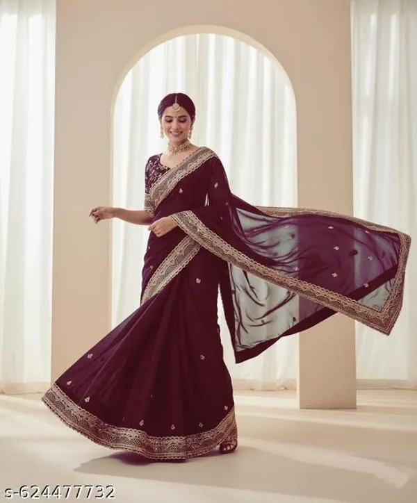 New_Superhit_Trending_Embroidered_Cotton_Thread_Sequins_Work_Designer_Saree