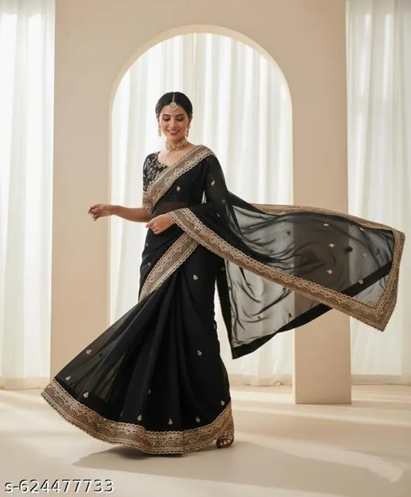 New_Superhit_Trending_Embroidered_Cotton_Thread_Sequins_Work_Designer_Saree