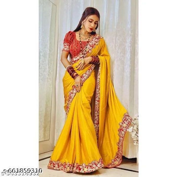 Beautiful_Chinnon_Silk_Saree_With_Bandhej_Gotta_Work_Cream