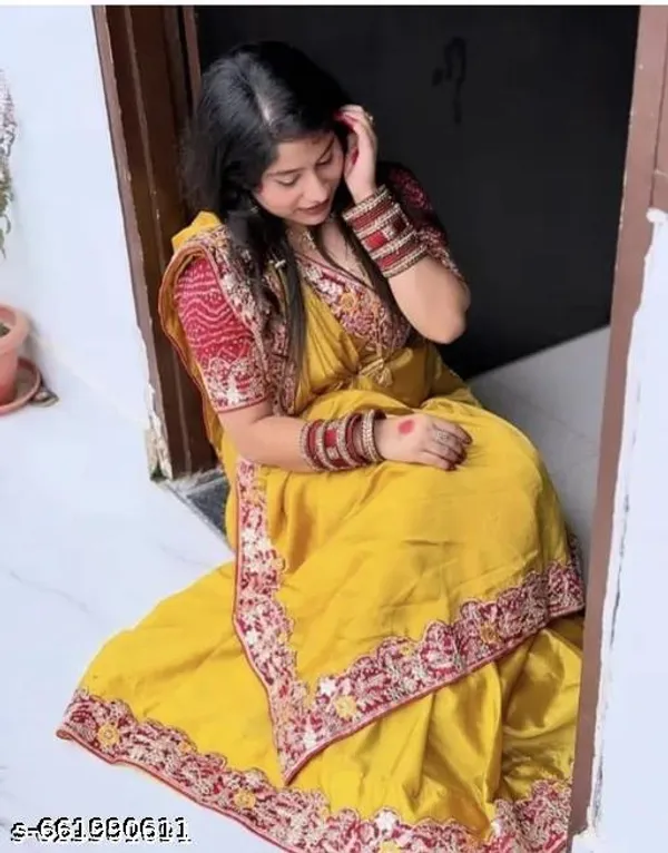 Beautiful_Soft_Chinon_Silk_Saree_Work_Intricate_Bandej_Cutwork_Lace_Gotapatti_Coding_And_Thread_Sequences_Work