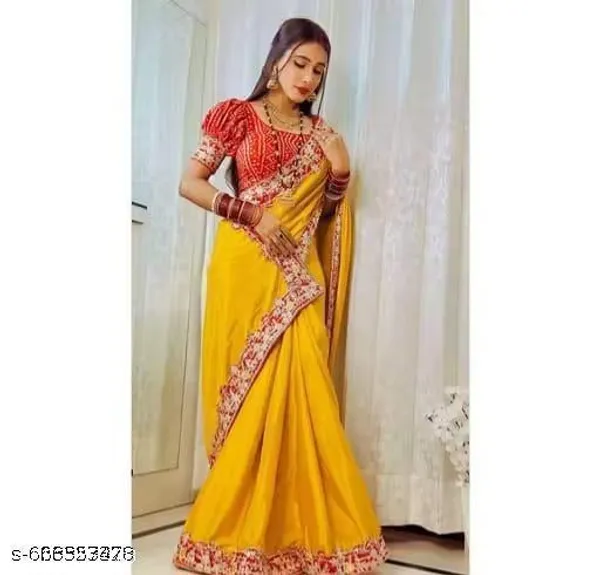 Beautiful_Chinon_Silk_Saree_With_Bandhej_Gotta_Work