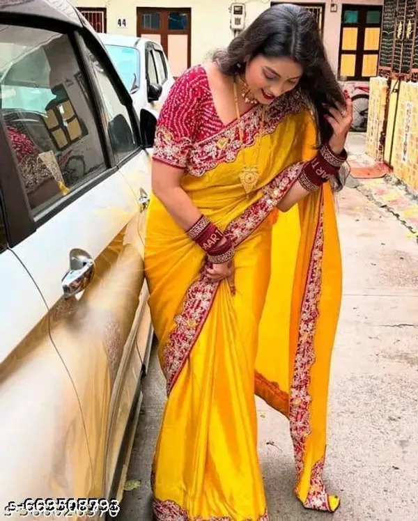Beautiful_Chinon_Silk_Bhandhej_Gota_And_Sequnces_Lace_Border_Saree