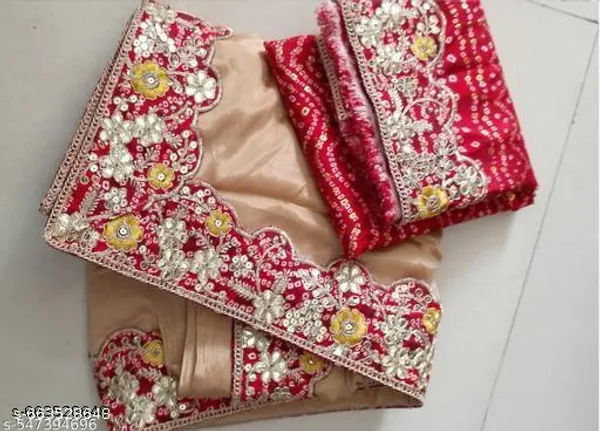 Beautiful_Chinon_Silk_Bhandhej_Gota_And_Sequnces_Lace_Border_Saree