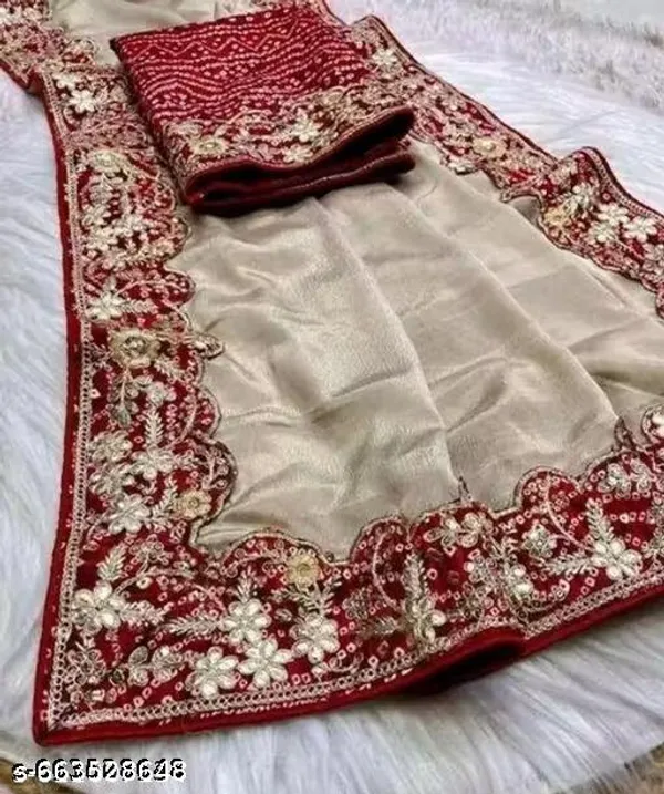 Beautiful_Chinon_Silk_Bhandhej_Gota_And_Sequnces_Lace_Border_Saree