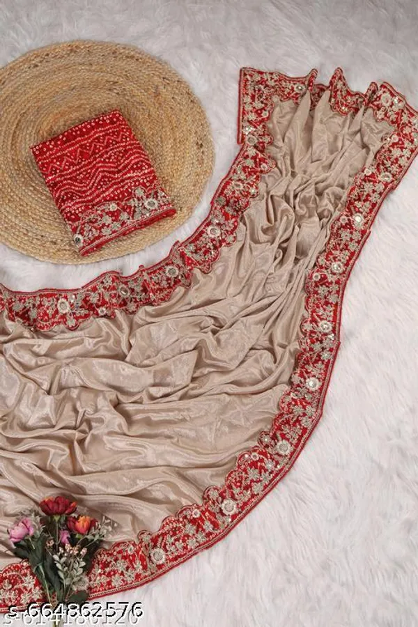 Beautiful_Chinon_Silk_Saree_With_Bandhej_Gotta_Work