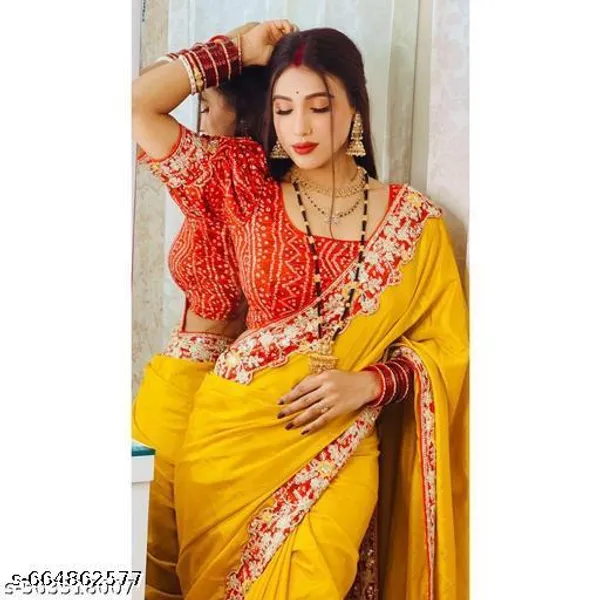 Beautiful_Chinon_Silk_Saree_With_Bandhej_Gotta_Work