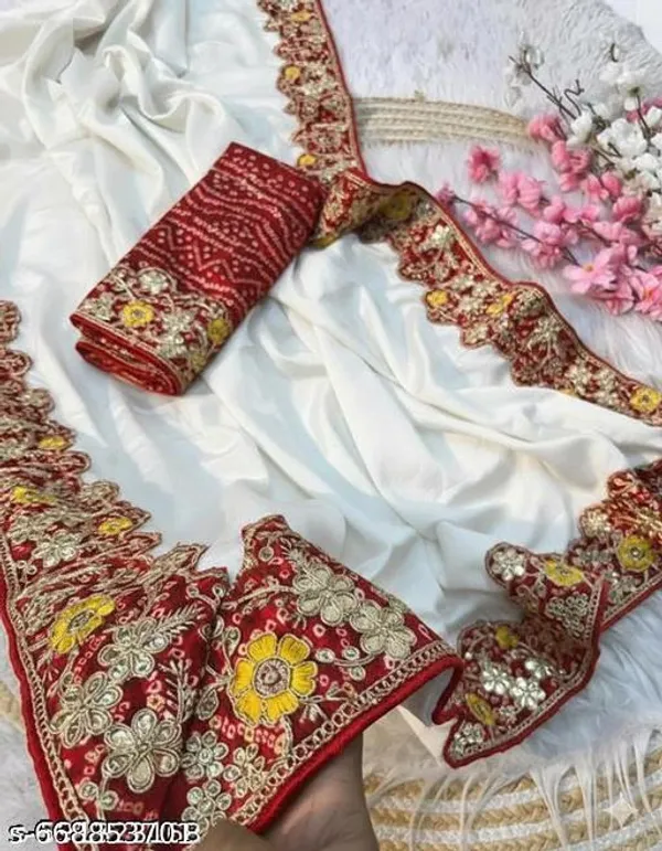 Beautiful_Chinon_Silk_Saree_With_Bandhej_Gotta_Work