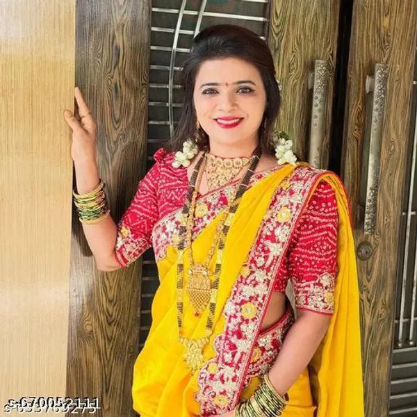 Beautiful_Chinon_Silk_Saree_With_Bandhej_Gotta_Work