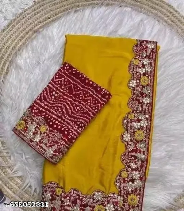 Beautiful_Chinon_Silk_Saree_With_Bandhej_Gotta_Work