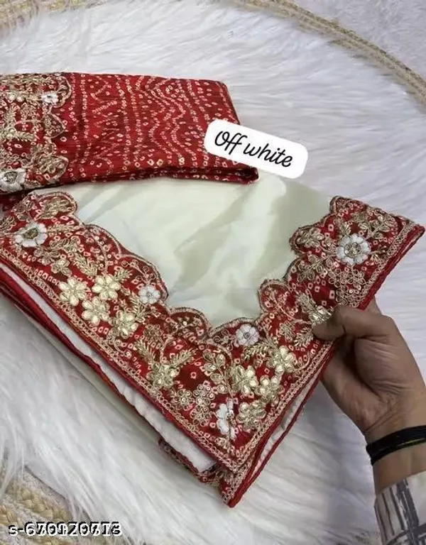 Beautiful_Chinon_Silk_Saree_With_Heavy_Work_Lace_Border_Bandhej_Gotta_Work