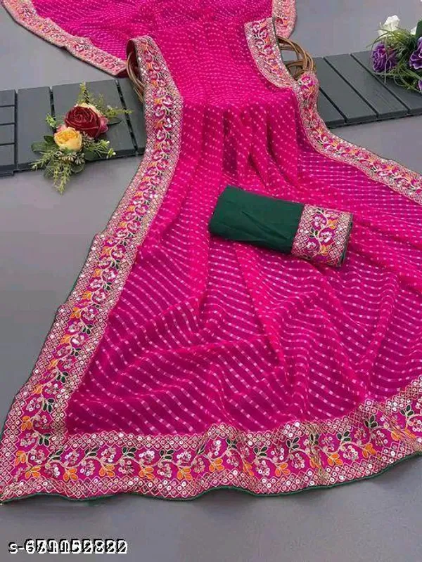 New_Superhit_Trending_Embroidered_Cotton_Thread_Sequins_Work_Designer_Saree