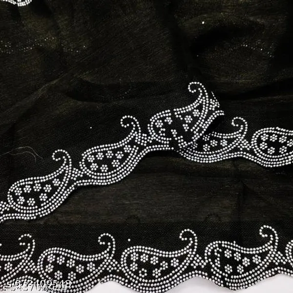 Trending_New_Satin_Simmer_Organza_Silk_Saree_With_Beads_And_Stone_Work_Border_Lace_And_Fancy_Unstiched_Blouse