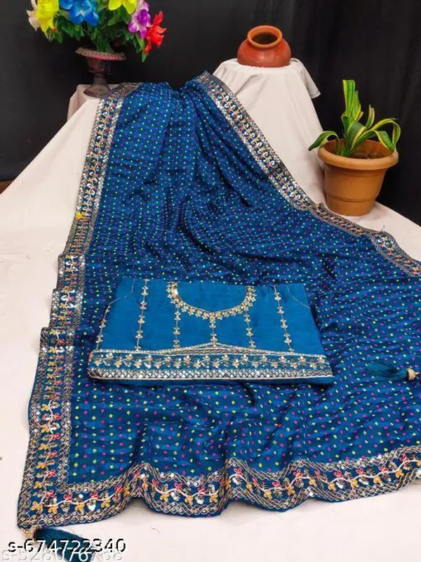 Fency_Disener_Georgette_Pretty_Sarees_With_New_Fency_Border_With_Blouse_Piece