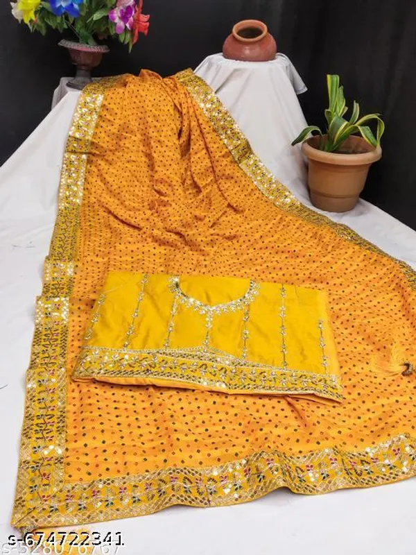 Fency_Disener_Georgette_Pretty_Sarees_With_New_Fency_Border_With_Blouse_Piece