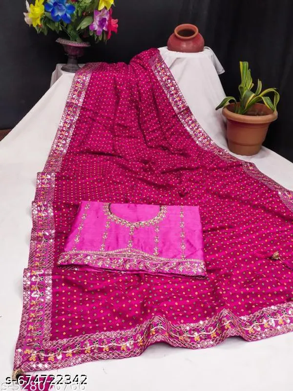 Fency_Disener_Georgette_Pretty_Sarees_With_New_Fency_Border_With_Blouse_Piece