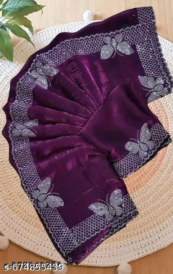 Bollywood_Stone_Border_Saree_Shimmer_Finish_Partywear_Saree